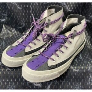 Converse Chuck 70 2-in-1 High Top Sneakers Grey Purple Zip Off 171546C Mens